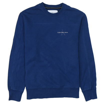 Calvin Klein Jeans Men's Blue Crew Neck Cotton Sweatshirt Size M