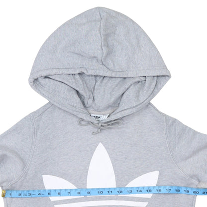 Adidas Women's Grey Pullover Hoodie UK 14 Long Sleeve Logo Sweatshirt