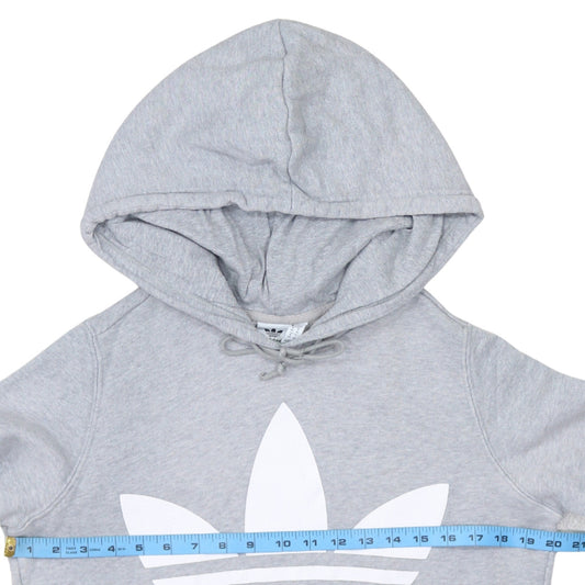 Adidas Women's Grey Pullover Hoodie UK 14 Long Sleeve Logo Sweatshirt