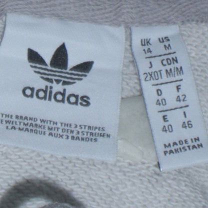 Adidas Women's Grey Pullover Hoodie UK 14 Long Sleeve Logo Sweatshirt