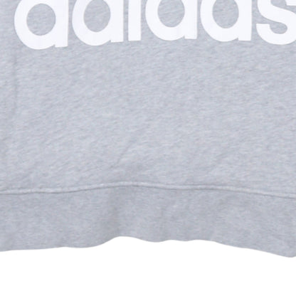 Adidas Women's Grey Pullover Hoodie UK 14 Long Sleeve Logo Sweatshirt