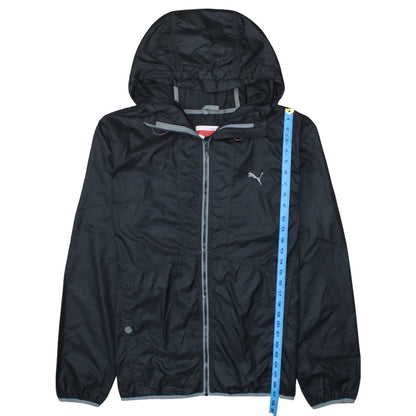 Puma Men's Black L Lightweight Hooded Windbreaker Jacket