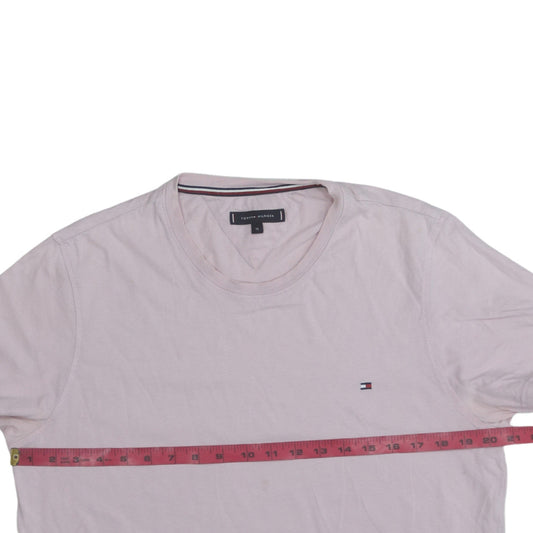 Tommy Hilfiger Men's Pink Cotton Crew Neck T-Shirt XL