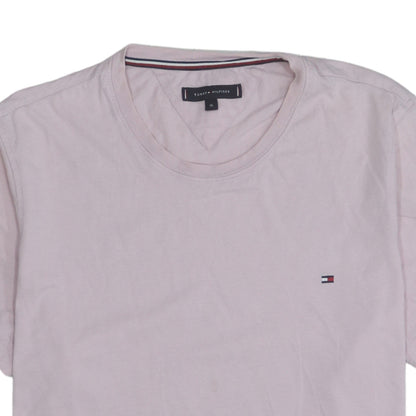 Tommy Hilfiger Men's Pink Cotton Crew Neck T-Shirt XL