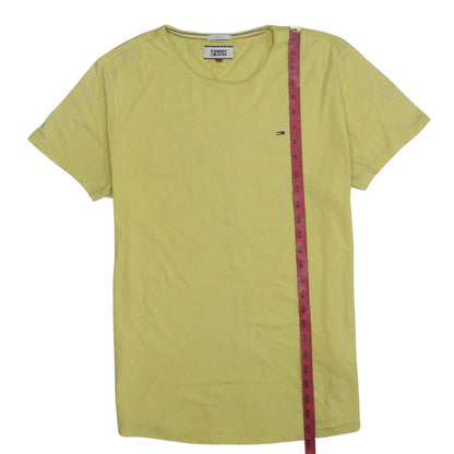 Tommy Jeans Men's Yellow Slim Fit Cotton Blend T-Shirt Size L