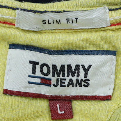 Tommy Jeans Men's Yellow Slim Fit Cotton Blend T-Shirt Size L