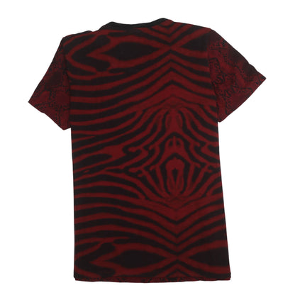 Adidas Women Red Animal Print Logo T-Shirt Size 14