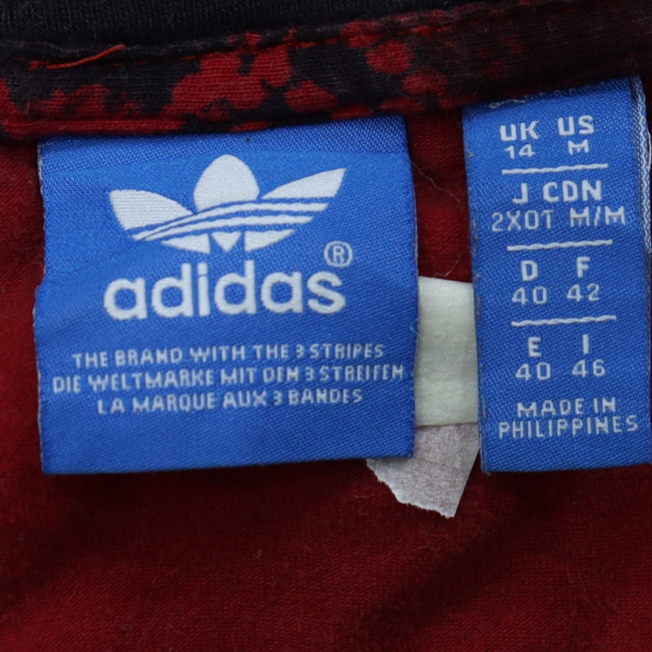 Adidas Women Red Animal Print Logo T-Shirt Size 14