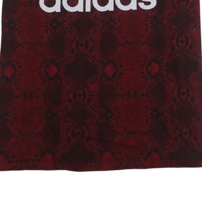 Adidas Women Red Animal Print Logo T-Shirt Size 14