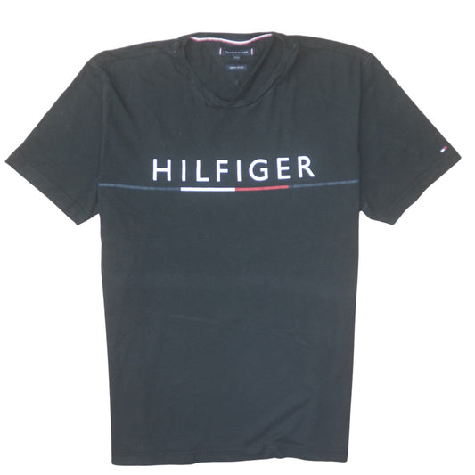 Tommy Hilfiger Men's Black 3XL Logo Crew Neck Cotton T-Shirt