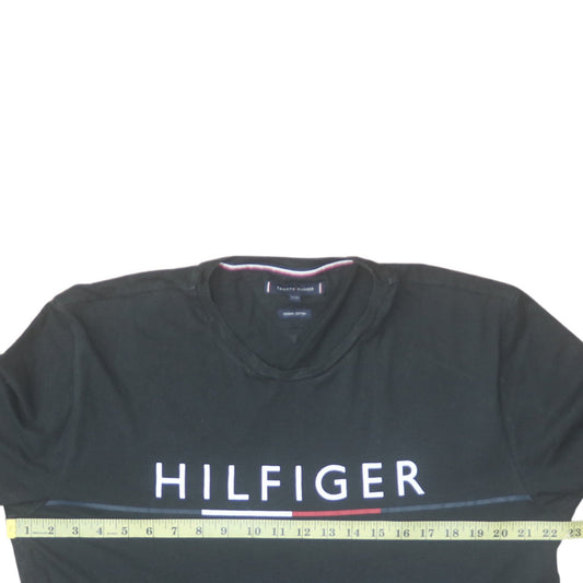 Tommy Hilfiger Men's Black 3XL Logo Crew Neck Cotton T-Shirt