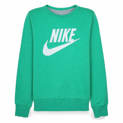 Nike Men's Green Crew Neck Logo Pullover Sweatshirt Size S