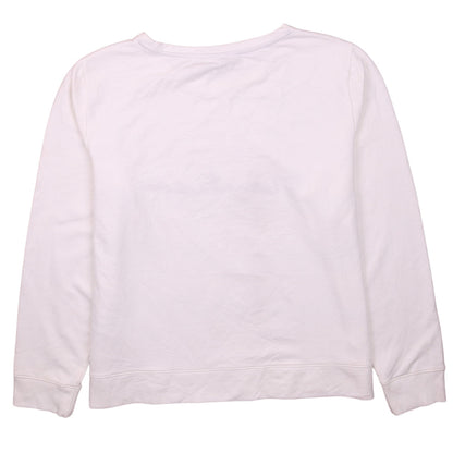 Nautica Women's White Pullover Sweatshirt L Logo Casual Nautical