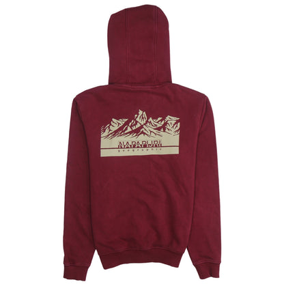 Napapijri Men's Red Pullover Hoodie S Outdoor Logo Fleece