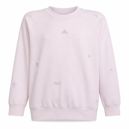 Adidas Women Pink Sweatshirt Size 14 Pullover Crew Neck Rose Quartz