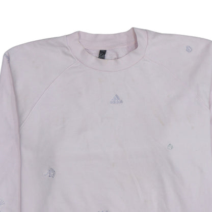 Adidas Women Pink Sweatshirt Size 14 Pullover Crew Neck Rose Quartz
