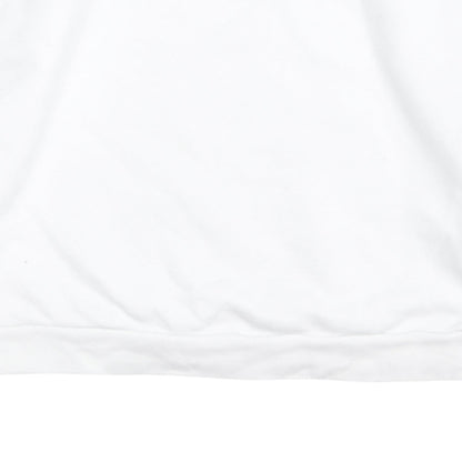 Adidas Womens White Crew Neck Pullover Sweatshirt Size 10 Logo Print