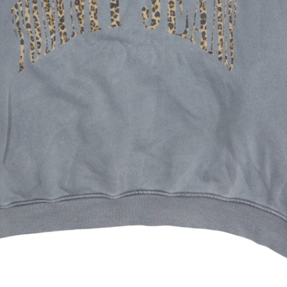 Tommy Jeans Womens Grey Leopard Logo Pullover Sweatshirt 2XL