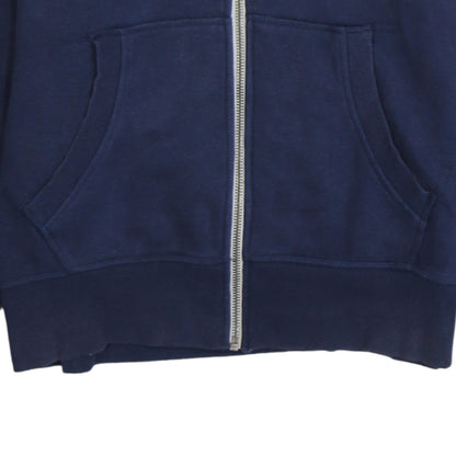 Converse Men's Blue Full Zip Hoodie M Regular Fit with Logo and Pockets