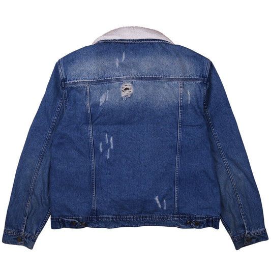 Brooklyn Supply Co Men's Blue Denim Sherpa Collar Jacket XL