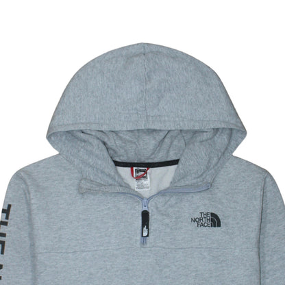 The North Face Womens Grey 1/4 Zip Hoodie Size L Cotton Blend