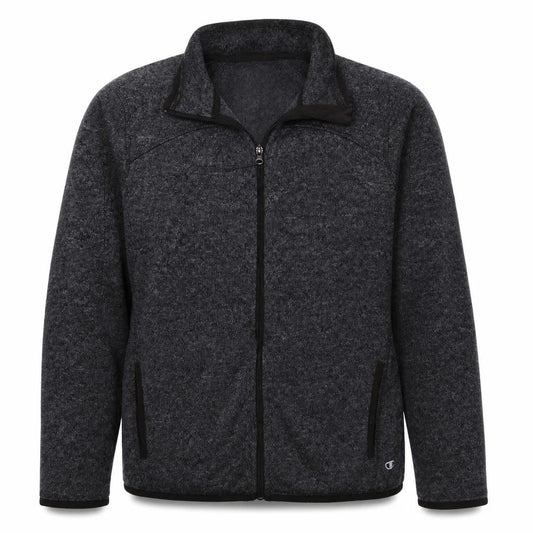 Champion Men's Grey Fleece Full Zip Jacket Size L