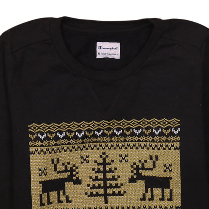Champion Men's Black Christmas Purdue Graphic Sweatshirt M
