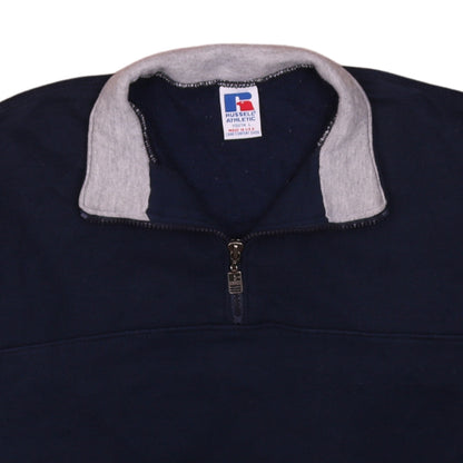 Russell Athletic Boys Blue Fleece 1/4 Zip Pullover Sweatshirt Youth L