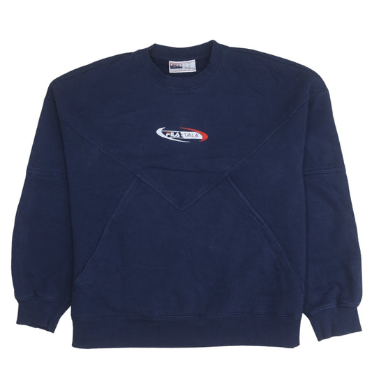 Mens UK Size M FILA Blue Pullover Sweatshirt