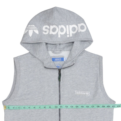 Adidas Men's Grey Sleeveless Full Zip Hoodie Vest M