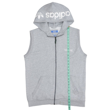 Adidas Men's Grey Sleeveless Full Zip Hoodie Vest M