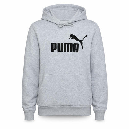Puma Men's Grey L Pullover Hoodie with Logo Print