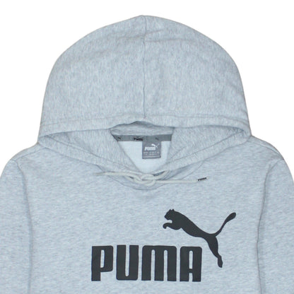 Puma Men's Grey L Pullover Hoodie with Logo Print