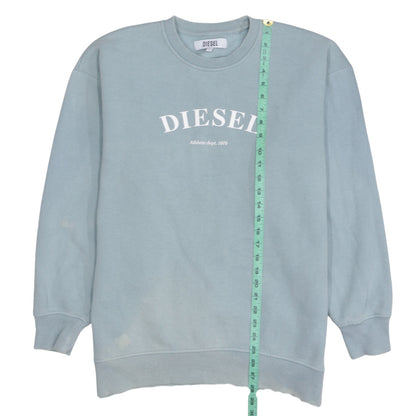 Womens UK Size L Diesel Blue Pullover Sweatshirt