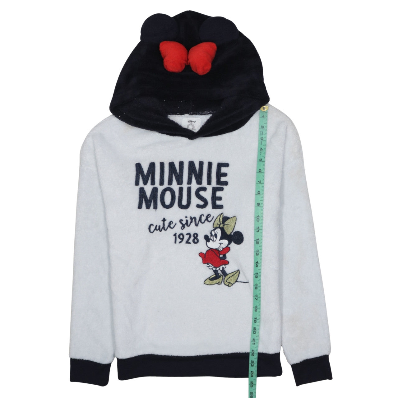 Disney Women’s Minnie Mouse Fleece Pyjama Top S 10-12 White Hooded Winter Loungewear