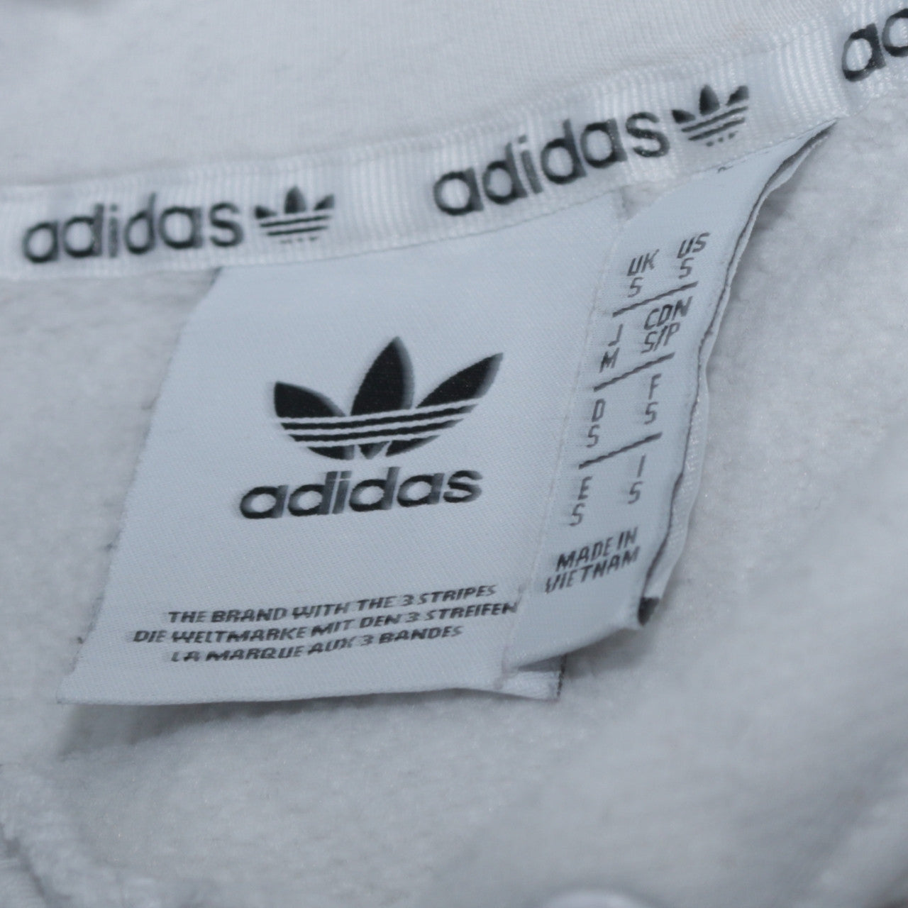 Mens UK Size S adidas White Pullover Hoodie