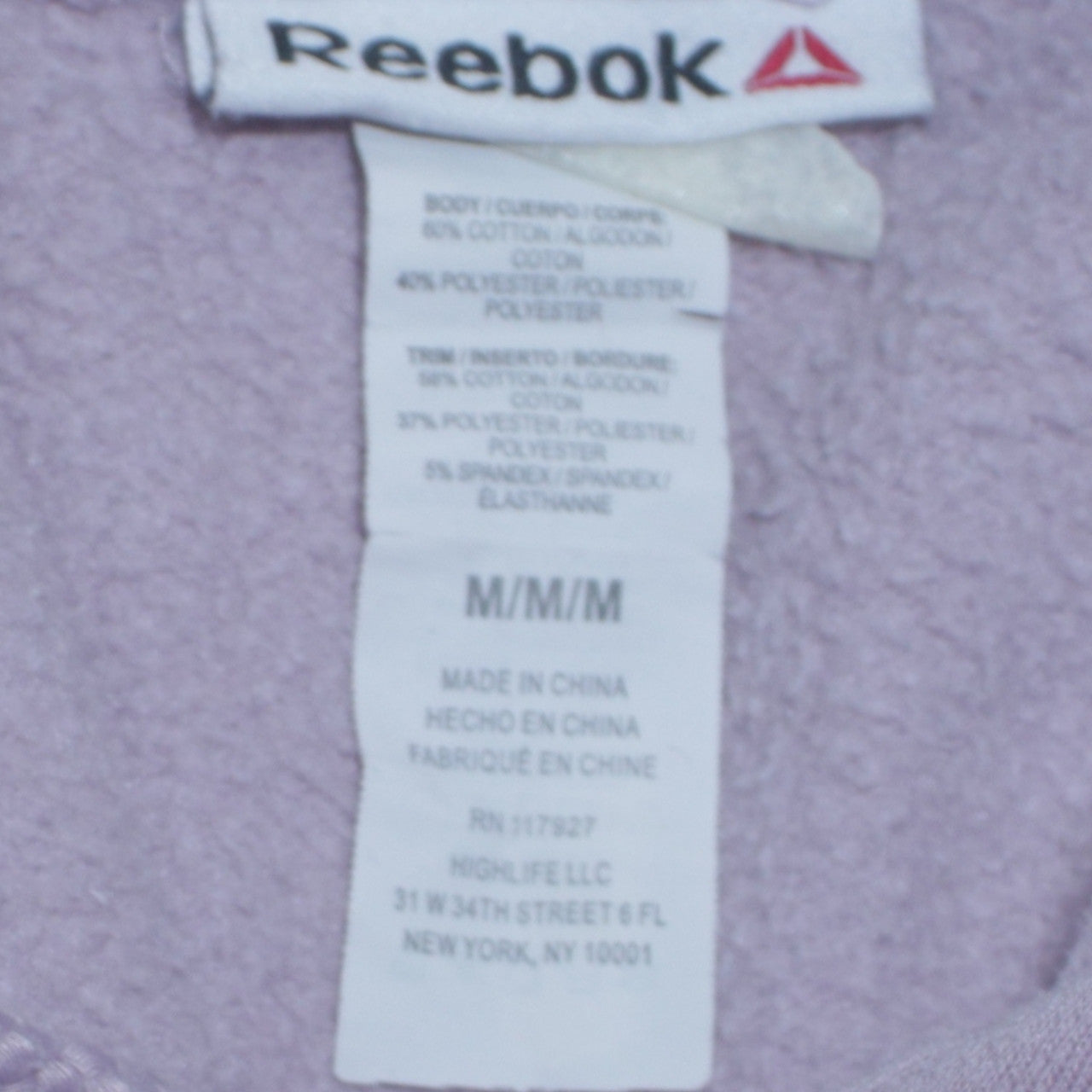 Womens UK Size M Reebok Purple Pullover Hoodie