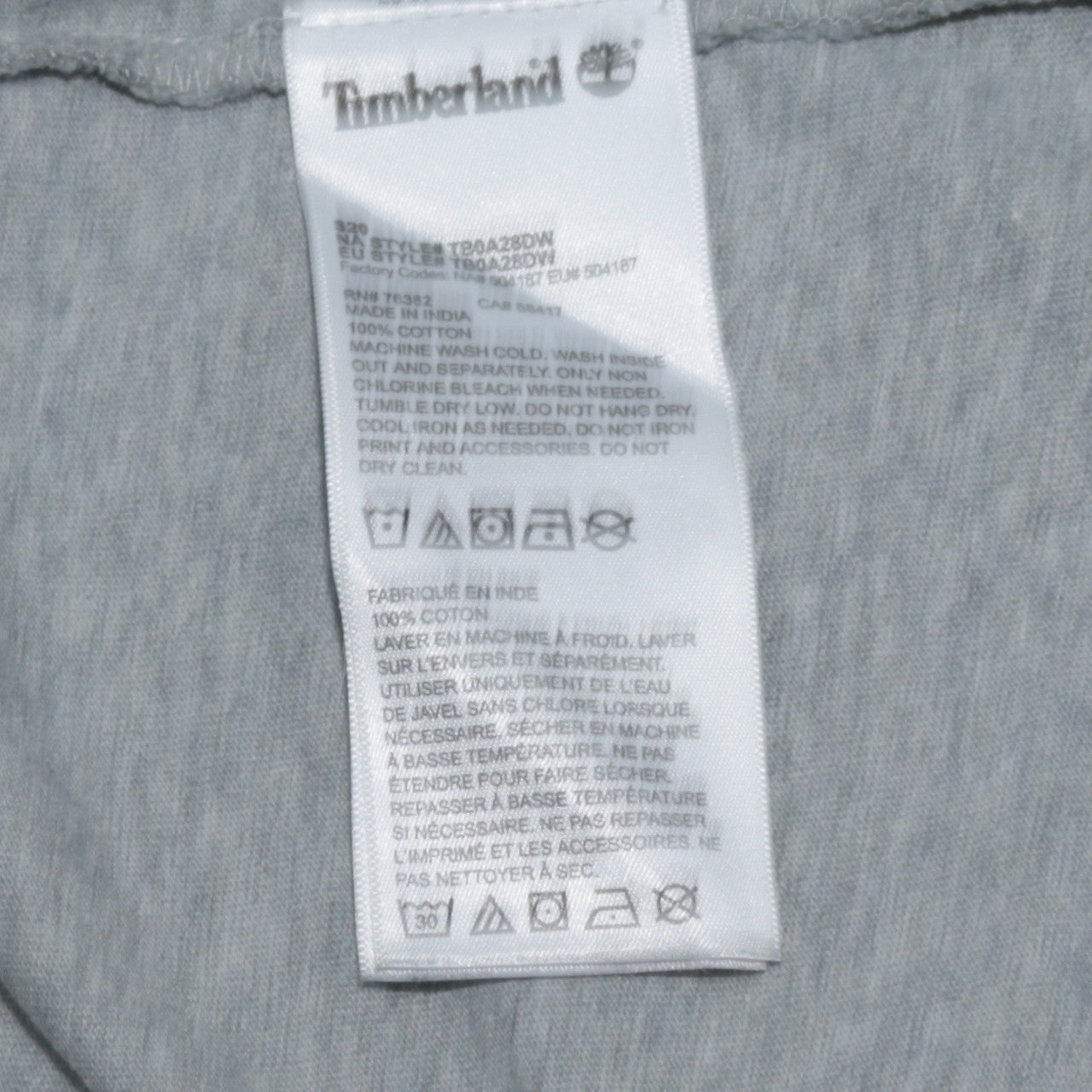 Mens UK Size S Timberland Grey  T-Shirt