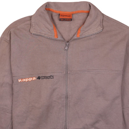 Mens UK Size 2XL Kappa Brown Full Zip Sweatshirt