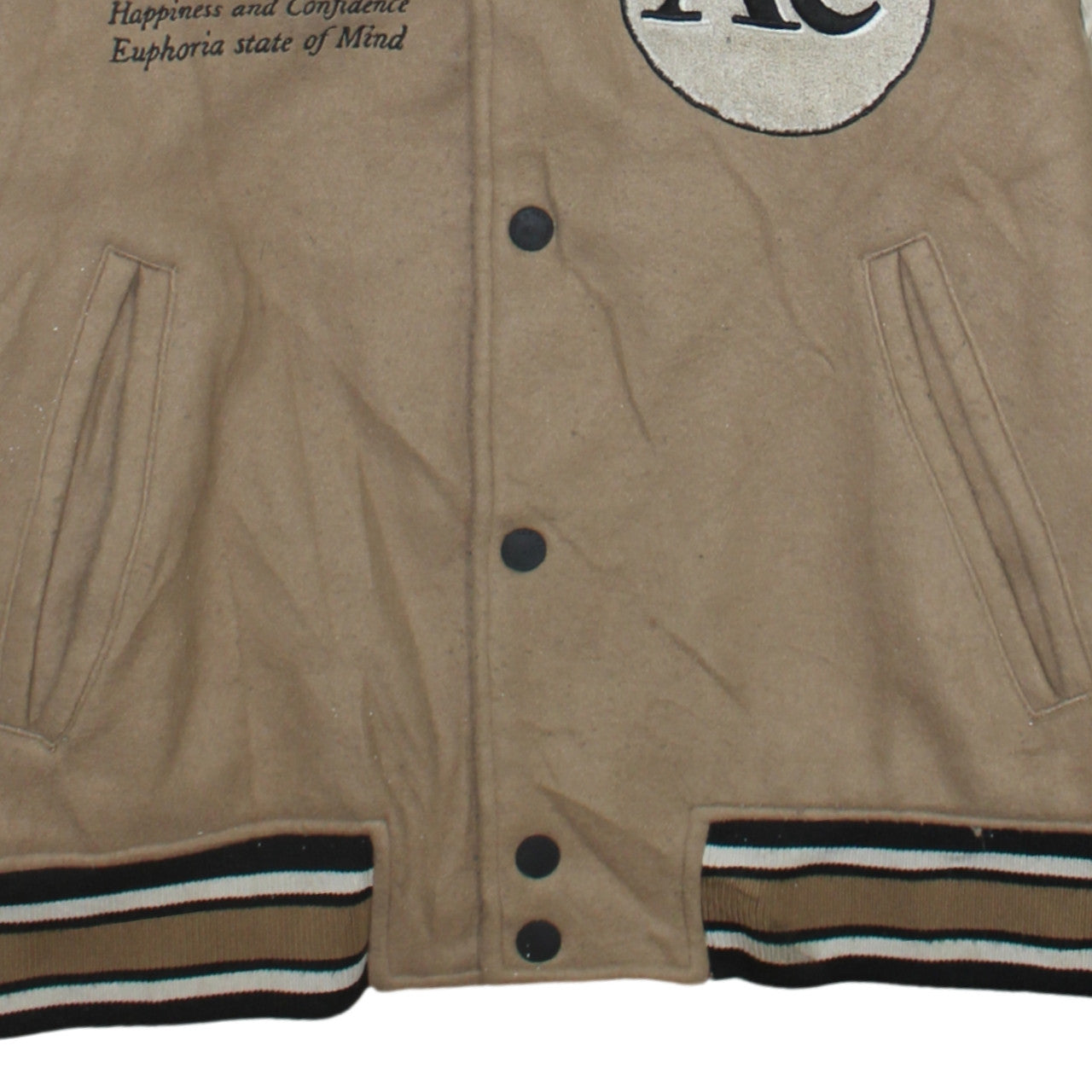 Mens UK Size M H&M Beige Varsity Jacket