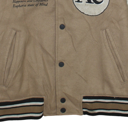 Mens UK Size M H&M Beige Varsity Jacket
