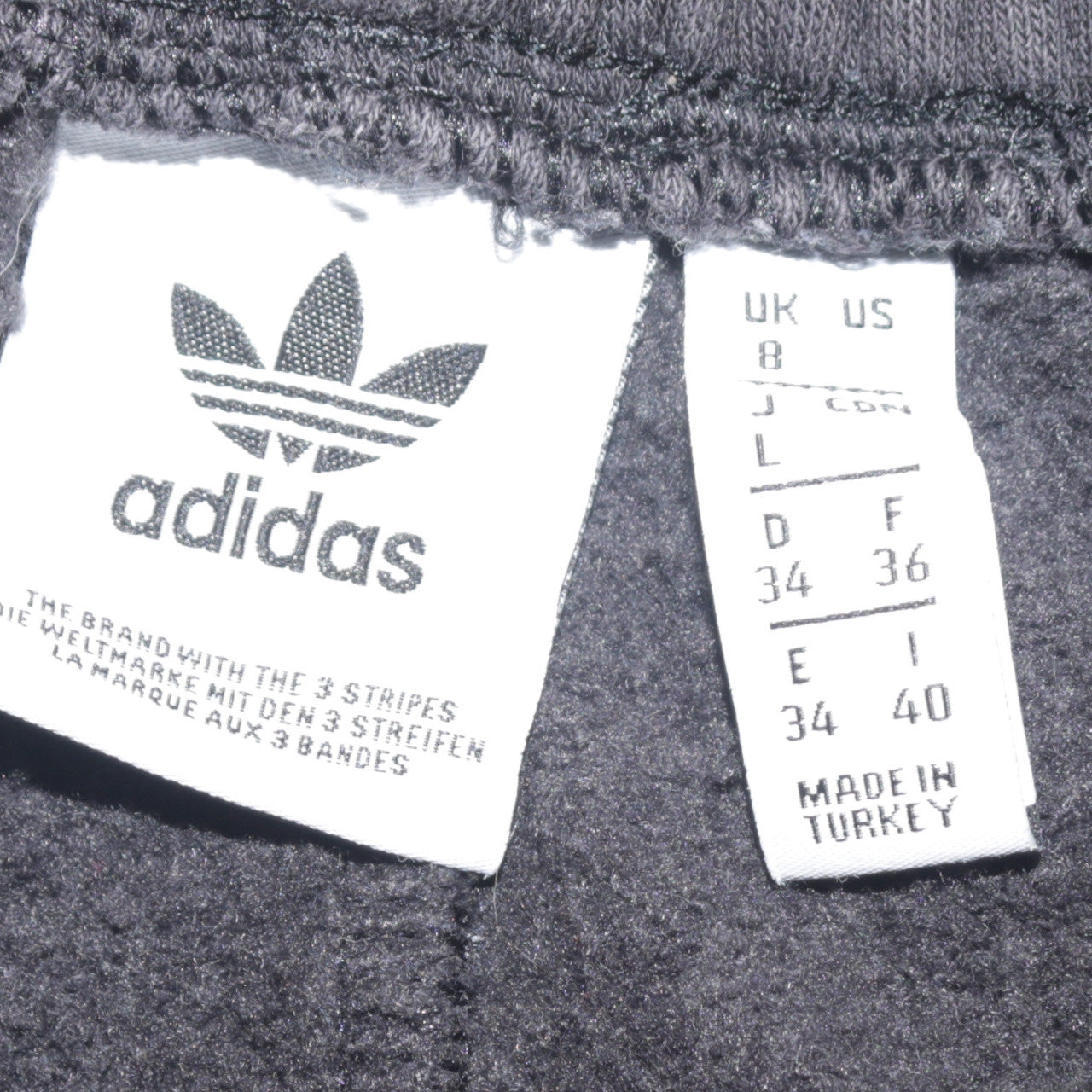 Mens UK Size L adidas Regular Fit Jogger Black Trousers
