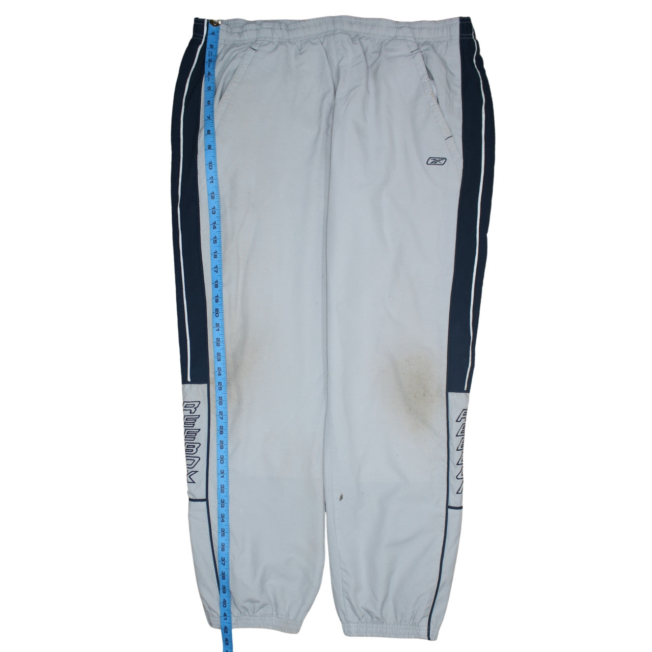 Mens UK Size L Reebok Regular Fit Track Pants Grey Trousers