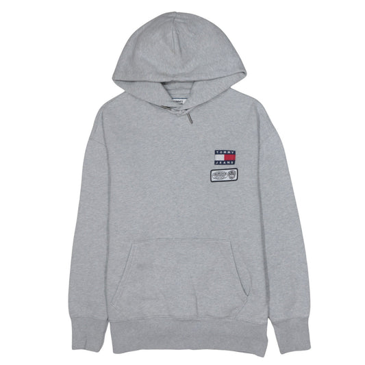 Mens UK Size L Tommy Jeans Grey Pullover Hoodie