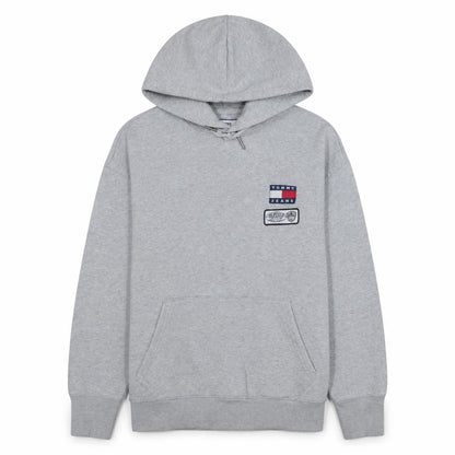 Mens UK Size L Tommy Jeans Grey Pullover Hoodie