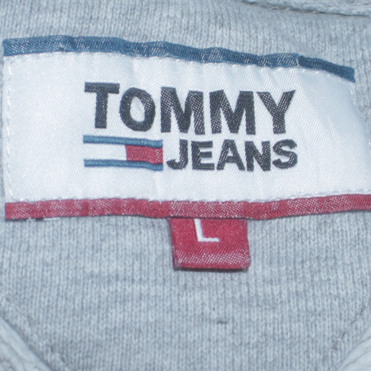 Mens UK Size L Tommy Jeans Grey Pullover Hoodie