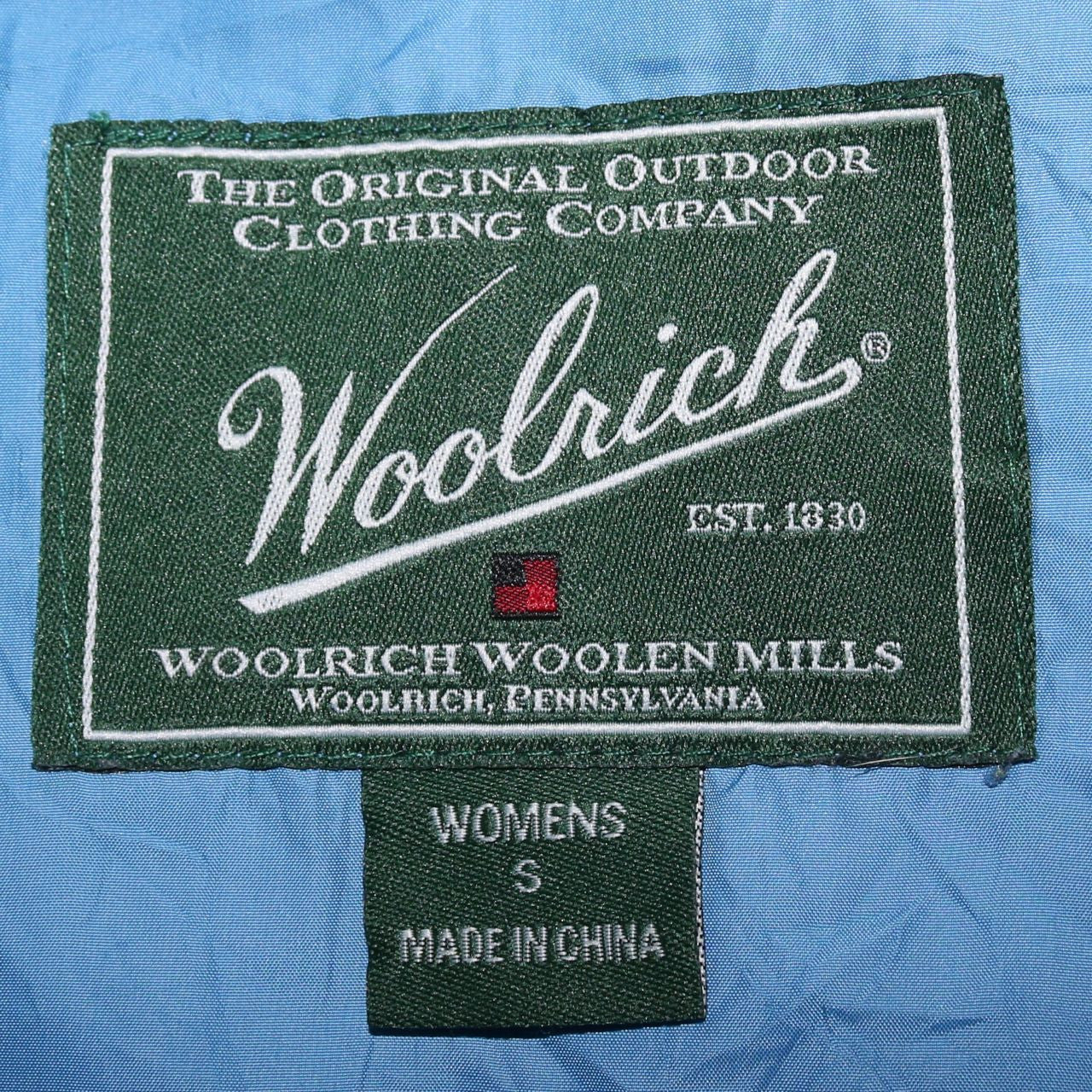 Womens UK Size S Woolrich Blue Puffer Jacket