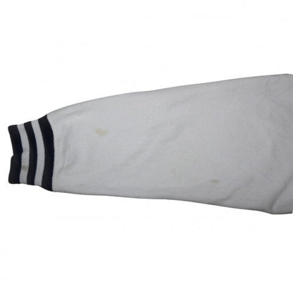 Just Hoods Boys Navy and White Button Varsity Hoodie Jacket Size L
