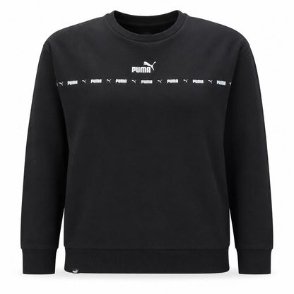 Puma Womens Black Logo Crew Neck Pullover Sweatshirt Size L