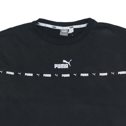 Puma Womens Black Logo Crew Neck Pullover Sweatshirt Size L